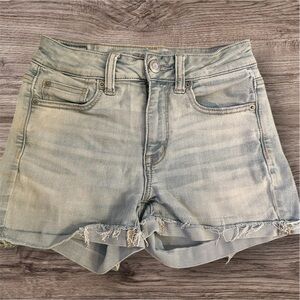 American Eagle Outfitters Light Blue Jean denim Shorts next level stretch 4